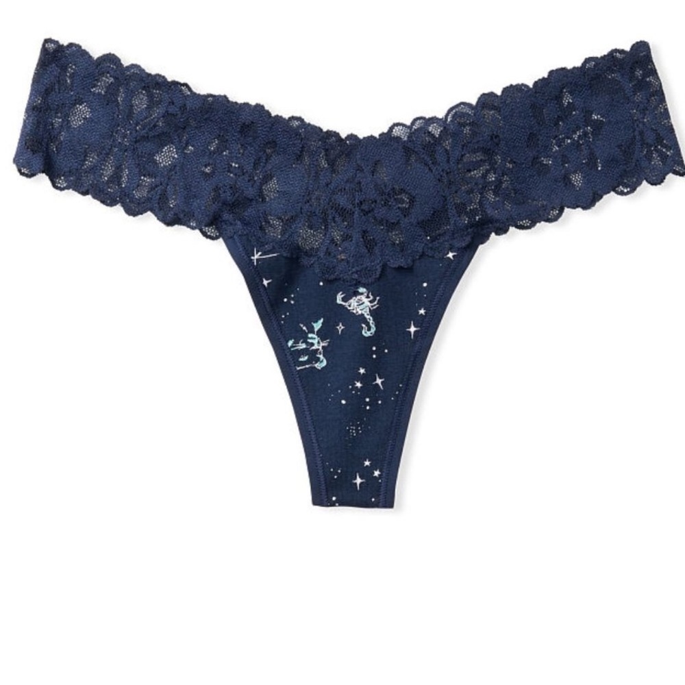 Victoria’s Secret Zodiac Thong – Libra (Navy Lace)